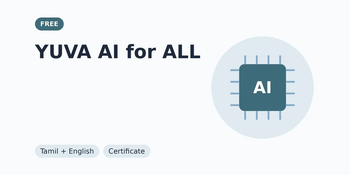 YUVA AI for ALL: free course thumbnail, Tamil + English, certificate