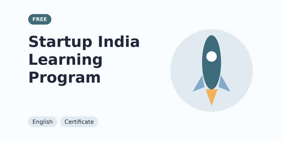 Startup India Learning Program: free course thumbnail, English, certificate