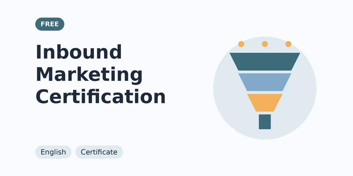 Inbound Marketing Certification: free course thumbnail, English, certificate