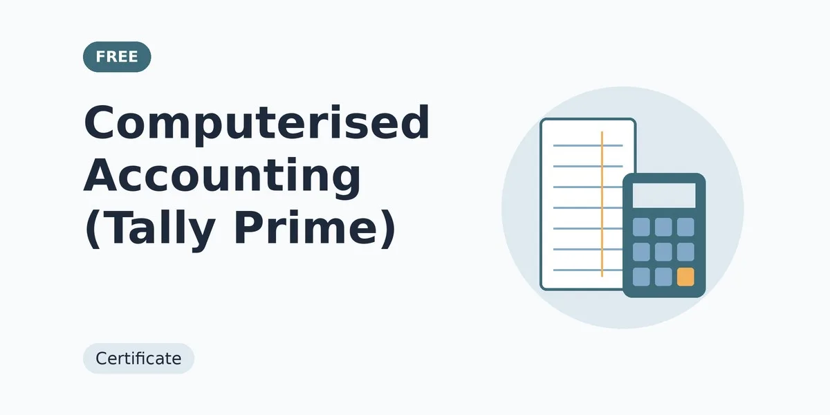 Computerised Accounting (Tally Prime): free course thumbnail, certificate