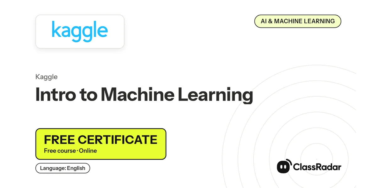 Intro to Machine Learning: free course thumbnail, language English, free certificate
