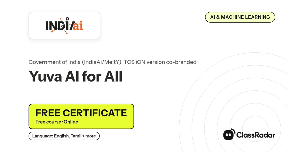 Yuva AI for All: free course thumbnail, language Tamil + English, free certificate
